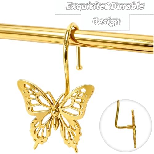 12PCS Decorative Shower Curtain Hooks, Metal Shower Curtain Rings, Rustproof - Image 3