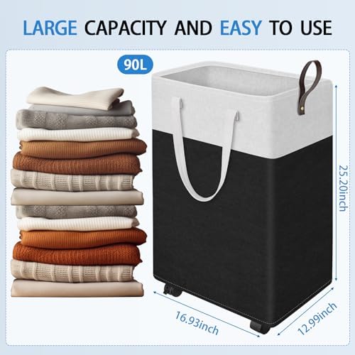 HomeHacks 90L Rolling Laundry Basket - Image 2