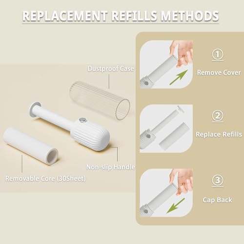 Compact Lint Remover with 150 Sheets, 1 Roller & 4 Refills - Image 3
