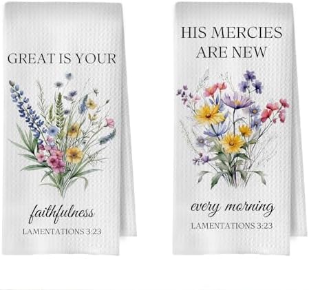 Floral Christian Kitchen Towels by Unknown
