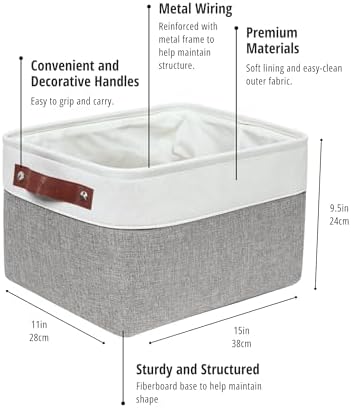 DECOMOMO Storage Bins, Large Fabric Storage Baskets - Image 4