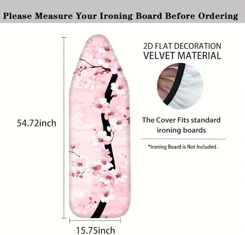 Nuxovilar Pink Cherry Blossom Ironing Board Cover 15x54 Polyester - Image 4