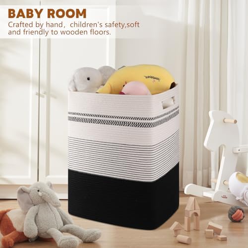 80L Large Cotton Rope Laundry Basket - Image 2
