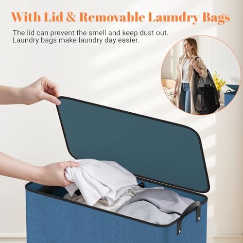 136L 2 Section Laundry Hamper - Image 6
