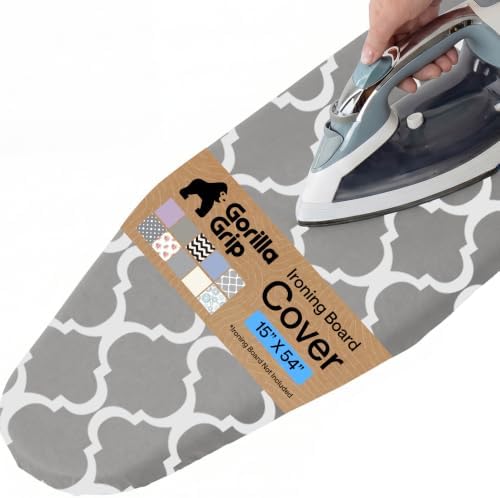 GORILLA GRIP Padded Ironing Board Cover, 15x54 Quatrefoil by Unknown