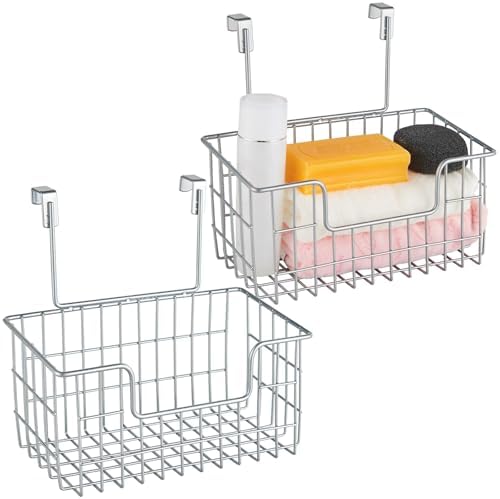 JUNCHU CHERRY Wire Hanging Storage Basket 2 Packs, Wall Mounted Kitchen by JUNCHUCHERRY