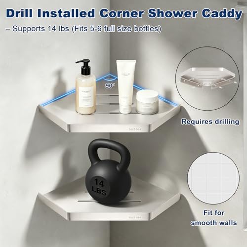 NearMoon Bathroom Shower Caddy 2 Pack, 304 Stainless Steel Shower Organizer - Image 4