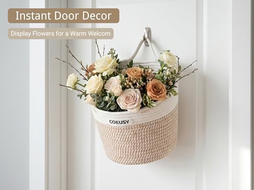 Coeusy 2 Pack Hanging Basket, Boho Wall Basket Hanging - Image 3