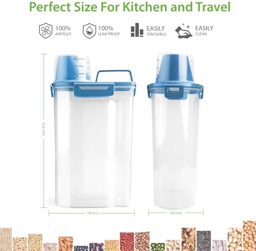 Viretec Rice Airtight Storage Container, 3 to 5Lbs Cereal Dry Food Flour Bin - Image 2