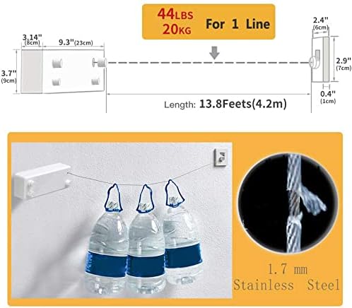 JOOM Retractable Clothesline Indoor, Dual 2 x 13.8 FT Clothes Lines - Image 4