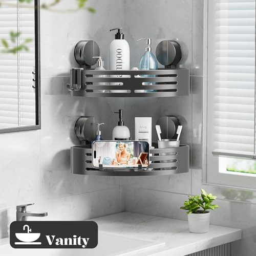 Suction Cup Shower Caddy, No Drilling Corner Shower Shelves Heavy Duty - Image 6