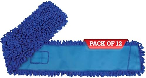 KLEEN HANDLER 48" Microfiber Dust Mop Head Replacement, 12 Pack by BisonLife
