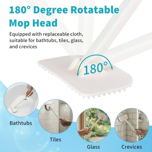 Tub Brush Scrubber with Long Handle, Durable Tub Scrubber with 4 Versatile - Image 6