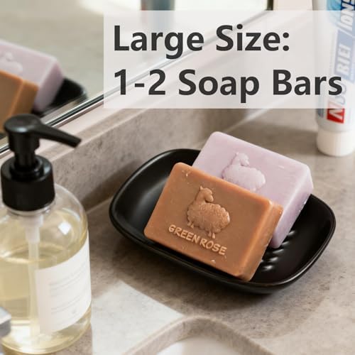 Miamolo Soap Dish, Ceramic Soap Holder Shower Soap Dish - Image 4