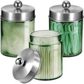 3 Pack Apothecary Jar Canisters Bathroom Vanity Organizer by Komashr
