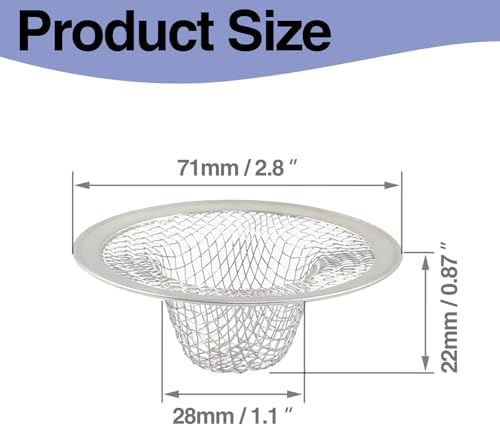 Piutouyar 2 Pack Stainless Steel Kitchen Sink Strainer, 2.8 Inch Diameter - Image 2