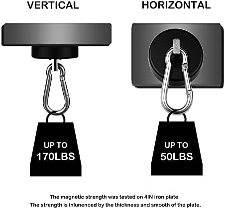 WELLZEER Magnetic Hooks 170lbs Heavy Duty Black Magnet Hooks - Image 4