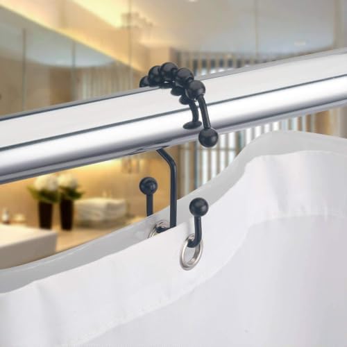 J&V TEXTILES Shower Curtain Hooks Rings, Rust Resistant Metal Double Glide - Image 2
