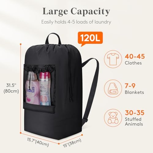 Lifewit Laundry Bag Backpack Travel - Image 2