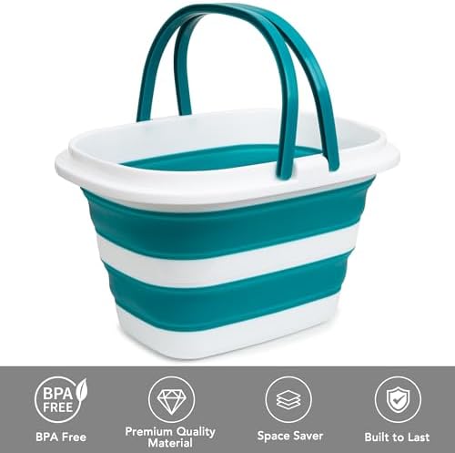 Large Collapsible Mop Bucket, 16L Plastic Bucket - Image 3