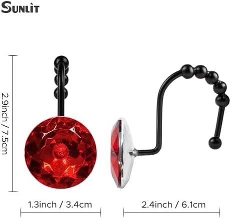 Sunlit Luxury Design Round Red Diamond Crystal Gem Bling - Image 4