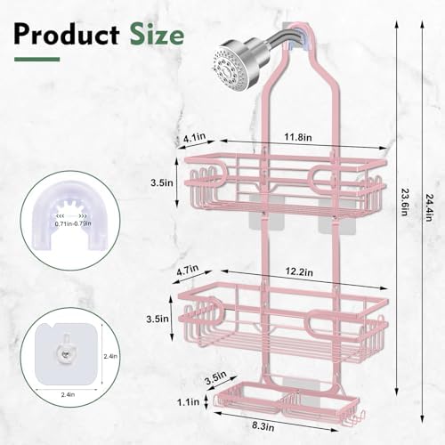 Shower Caddy Hanging, Over Head Shower Caddy Shower Storage Rack Basket - Image 2