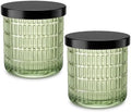 Green Thick Glass Bathroom Qtip Holder, 2 Pack by MKOSAB