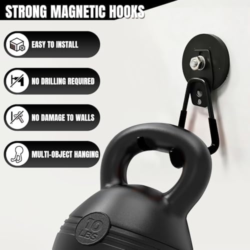4 Pack Magnetic Hooks Heavy Duty, 2.6'' Large Strong Utility Magnet Hooks - Image 3