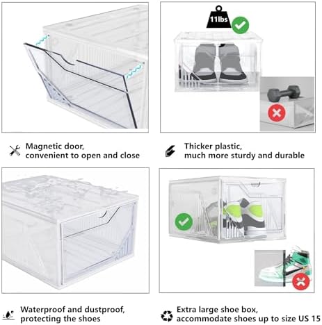 AWTATOS Shoe Storage Boxes, Fit up to US Size 15, 10 Pack - Image 5