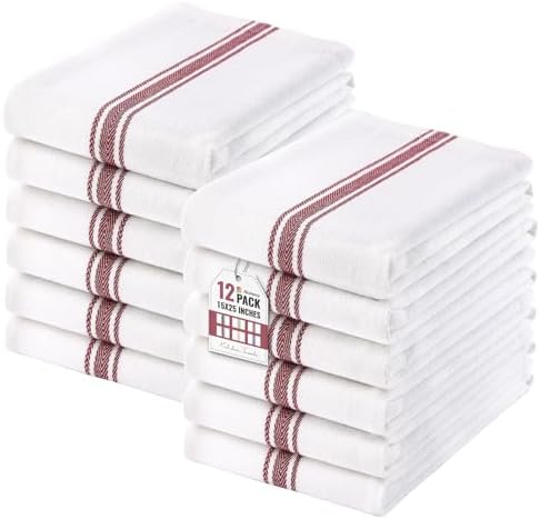 Homaxy 100% Ring Spun Cotton Kitchen Towels 12 Pack by Homaxy