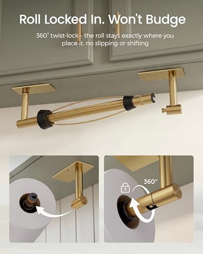 Gold Paper Towel Holder Under Cabinet - Image 4
