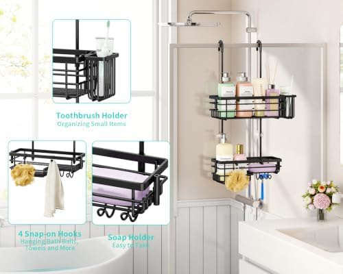 HapiRm Hanging Shower Caddy – For Renters & Small Bathrooms, Fits Shower - Image 2