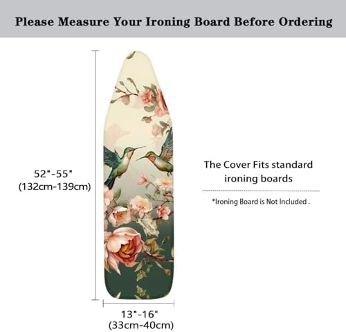 GLENLCWE Hummingbird Peony Ironing Board Cover - Image 5