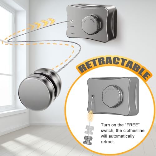 YUKI Retractable Clothesline Indoor Outdoor Clothes Line Kit, Heavy Duty - Image 4