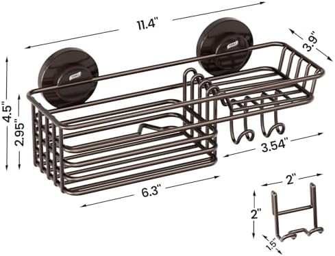 LEVERLOC Shower Caddy Suction Cup, Heavy Duty Bathroom Organizer - Image 5