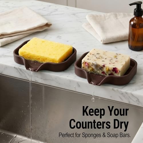 Zulay Kitchen Small Silicone Sponge Holder – Space-Saving Sink Organizer Tray - Image 3