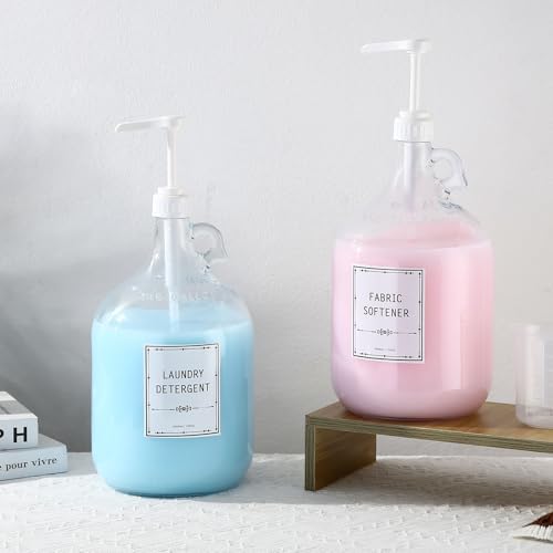 2pcs Glass Liquid Laundry Detergent Dispenser-1 Gallon Glass Pump Bottle - Image 2