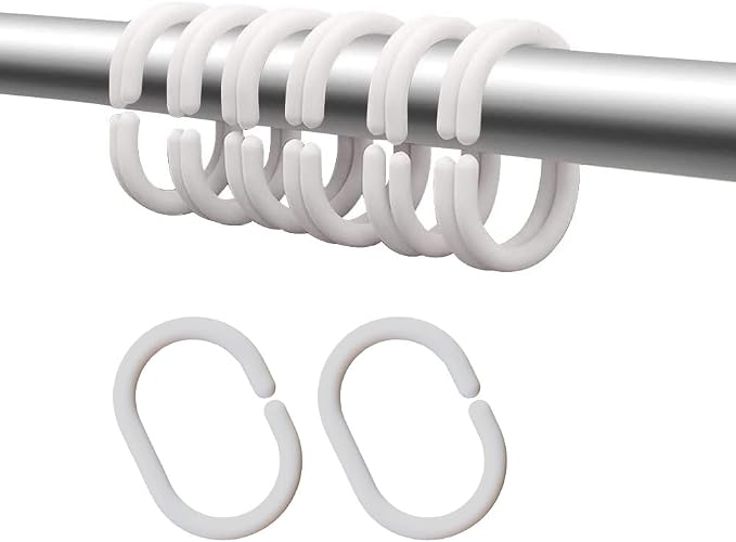 Plastic Shower Curtain Hooks C Shape Shower Curtain Rings by Careyoungs