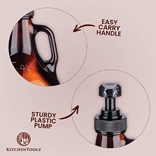 Large Amber Pump Bottle for Salons, Conditioner, Hair Serum, Gel - Image 3