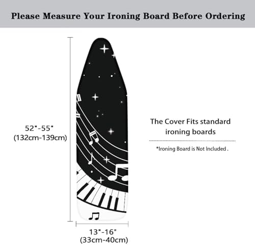 GLENLCWE White Music Piano Ironing Board Cover-15x 54 Standard Size Ironing - Image 5