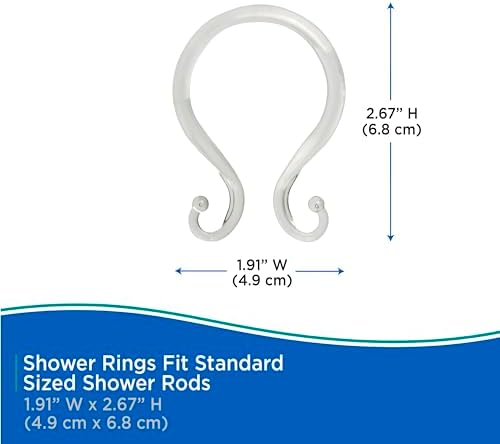 Kenney - Shower Curtain Rings, Rust-Proof Plastic Double Hooks - Image 6