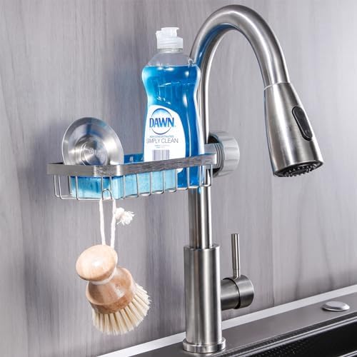 LONIN Sponge Holder Over Faucet Kitchen Sink Caddy Organizer, Stainless Steel - Image 3