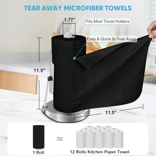 AIDEA Microfiber Cleaning Cloth Roll-50PK, Reusable Paper Towels 11.5×11.5" - Image 2