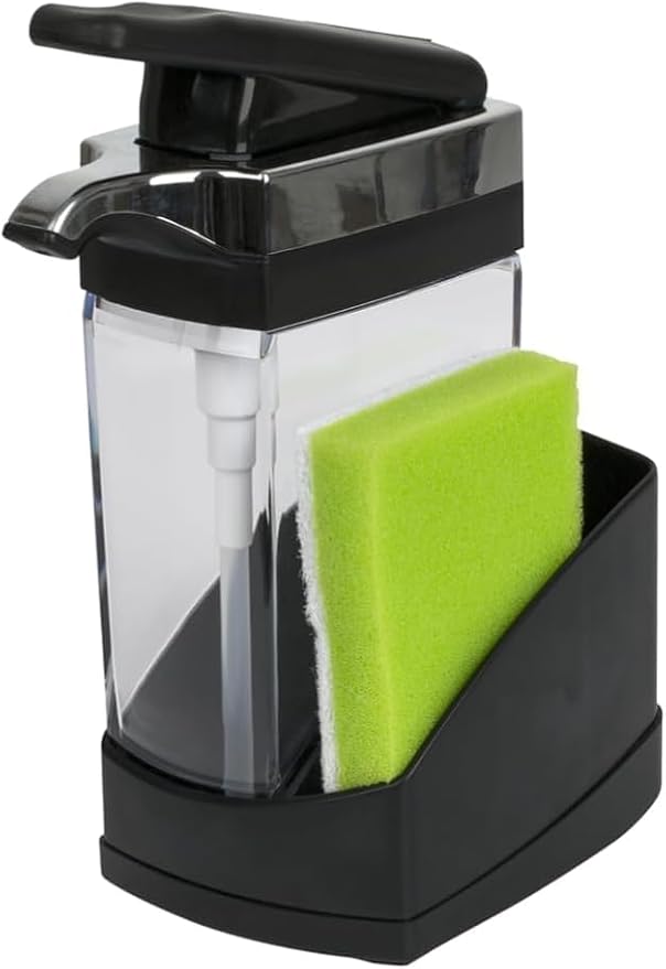 Casabella Sink Sider Solo Kitchen Soap Pump and Sponge Caddy, One-Hand Soap by Casabella