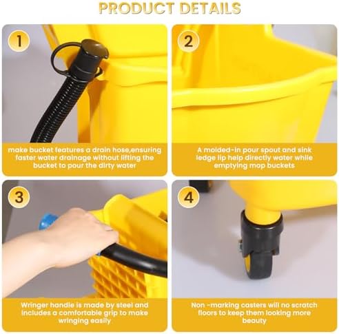 35-Qt Commercial Mop Bucket - Image 4