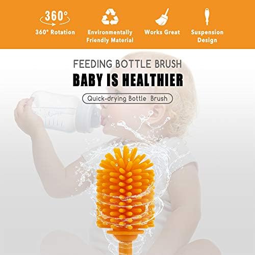 Silicone Bottle Brush with Long Handle, 12.5" Bottle Cleaning Brush - Image 6