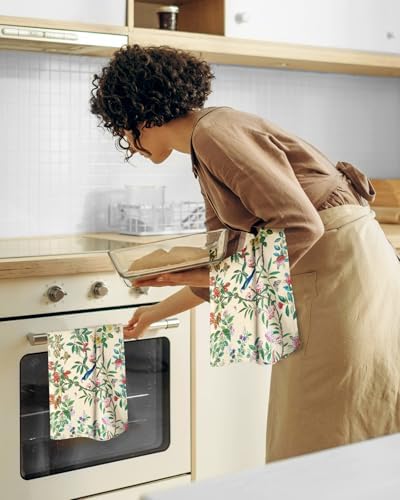 Miss Adola 150GSM Flour Sack Kitchen Towels Set of 2, Bird on Branch - Image 6