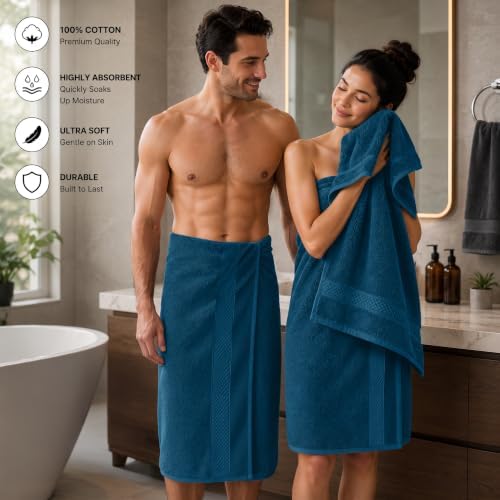 DAN RIVER 600 GSM Cotton Large Bath Towels Set of 4, 27 x 54 Inches - Image 3