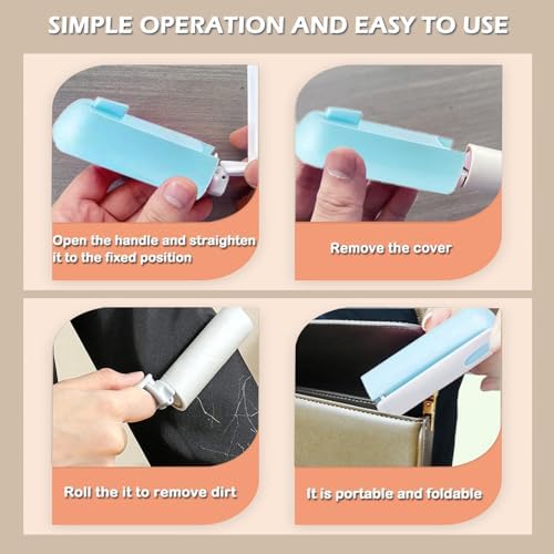 Mini Travel Lint Roller with 150 Sticky Sheets, Foldable Portable Lint Roller - Image 3