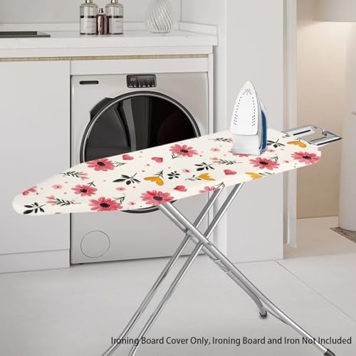 Red Floral Ironing Board Cover Soft Fabric Cover - Image 2